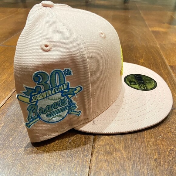 New Era Hat Club Exclusive Atlanta Braves Pink Sugar Shack 30th 7 1/2 - Picture 3 of 6